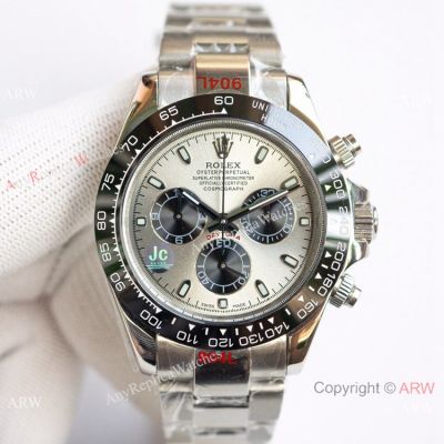 Swiss Replica Rolex Daytona Cosmograph 7750 Watch Gray&Black Dial Ceramic Bezel 40mm